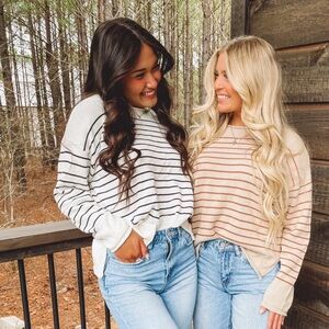 Wishlist Black and White Striped Sweater